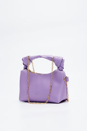 Lila Shk24 Soft Leather Knot Detailed Chain Strap Hand And Shoulder Bag L:14 E:22 W:8 Cm