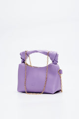 Lila Shk24 Soft Leather Knot Detailed Chain Strap Hand and Shoulder Bag L:14 E:22 W:8 cm