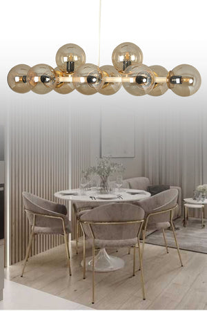 Luxury Modern Design White 10-Piece Honey Globe Glass Chandelier