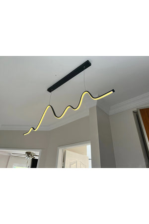 Modern Smart Pendant Lamp Chandelier With 3 Color Leds / Worm / 120 Cm / Anthracite Case