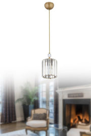 Dolunay Single Tumbled Stone Y-15 Crystal Stone Plumbing Chandelier