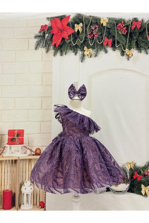 Lilac One-Shoulder Girl'S Dress