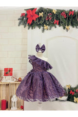 Lilac One-Shoulder Girl's Dress