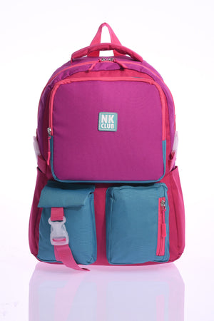 Hkn 9012 Primary School Backpack School Bag Multi Compartment Student Purple
