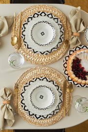 Almond Ethnic Porcelain 24-Piece Dinnerware Set For 6 Persons