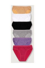 Women's Mixed Color 6 Pack Bikini Panties Elf568t0635ccm6 Mixed Color One Size - Swordslife