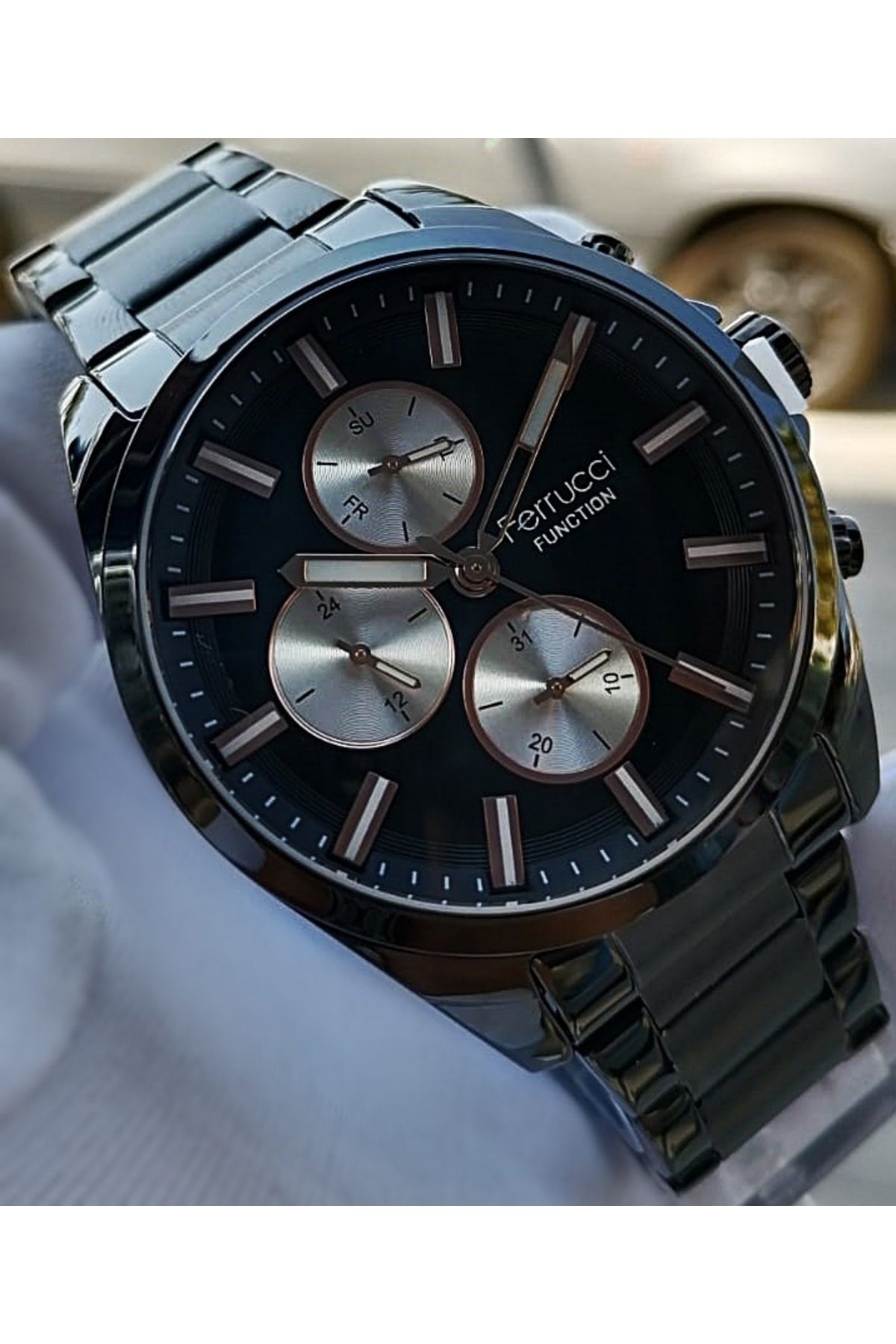 Silver Men'S Wristwatch 3 Atm Waterproof Functions Active Stainless Steel