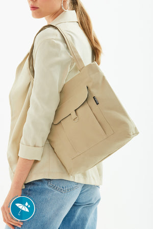Beige U7 2-Compartment Large Volume Waterproof Fabric Women'S Sports Daily Arm And Shoulder Bag B:35 E:35