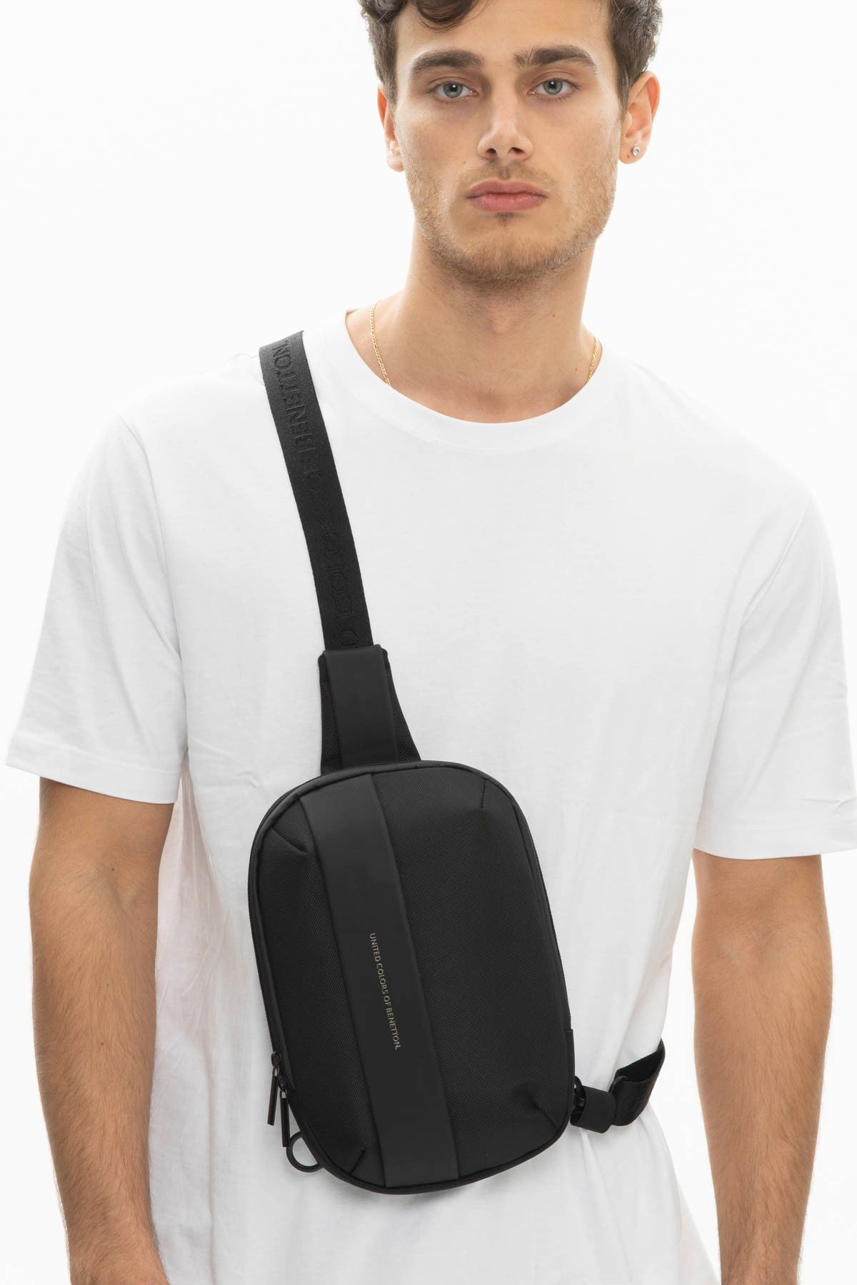 Benetton Men's Body Bag Black Bnt927