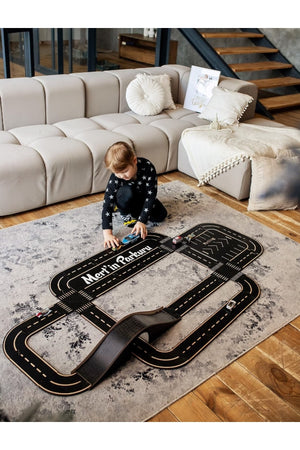 Spielzeug-Fahrzeugstrecke (X-Large) – Lehrreiches und unterhaltsames Straßenbau-Holzspielzeug – Autobahn-Puzzle