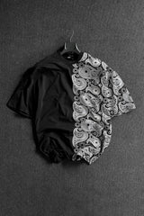 Men's Half Mussel Pattern Printed Oversize Tshirt