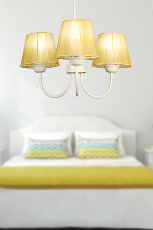 Ova 3Rd Chandelier White Yellow Hat