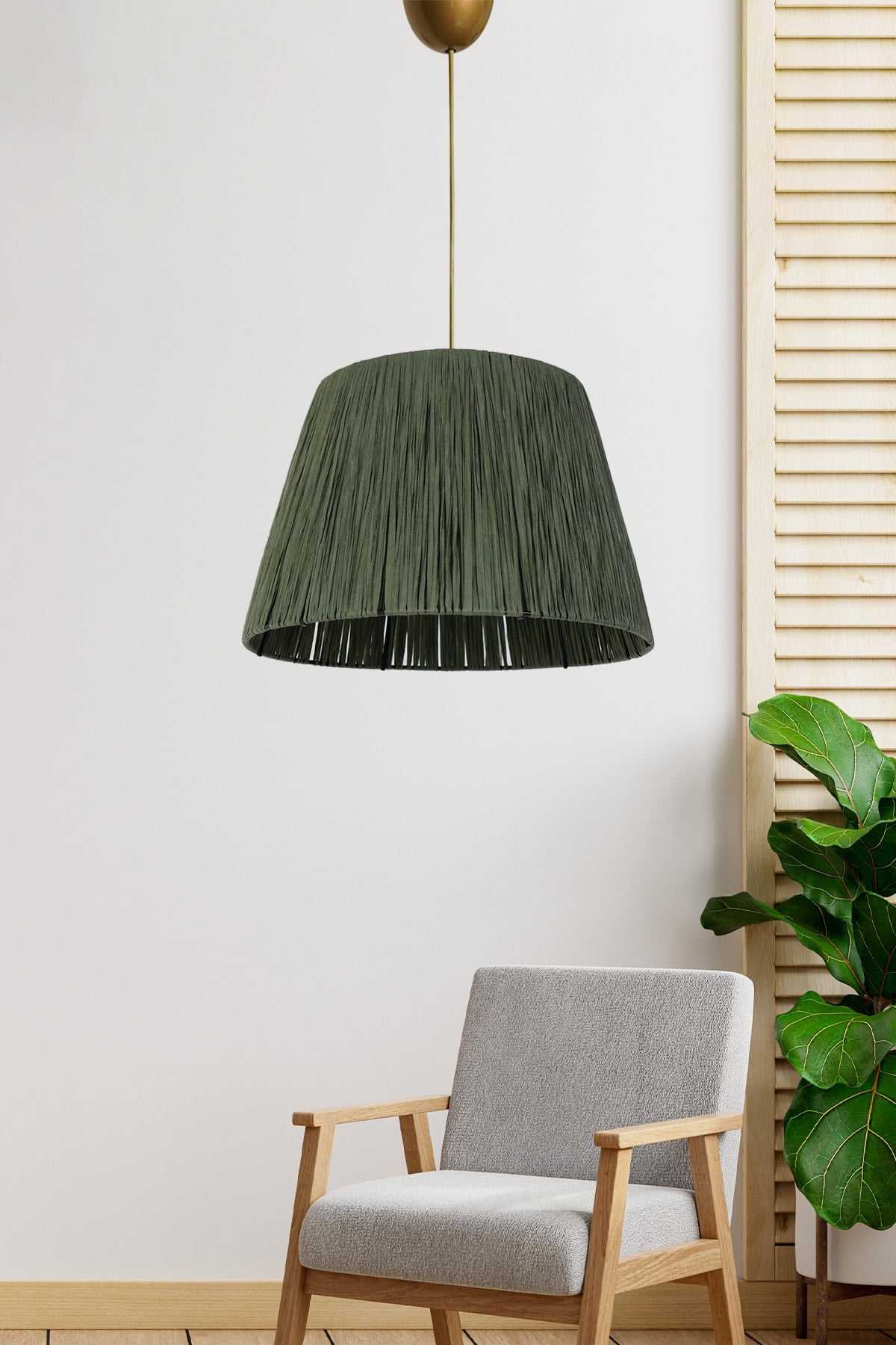 Gaufres Pendant Lamp Chandelier Khaki Green