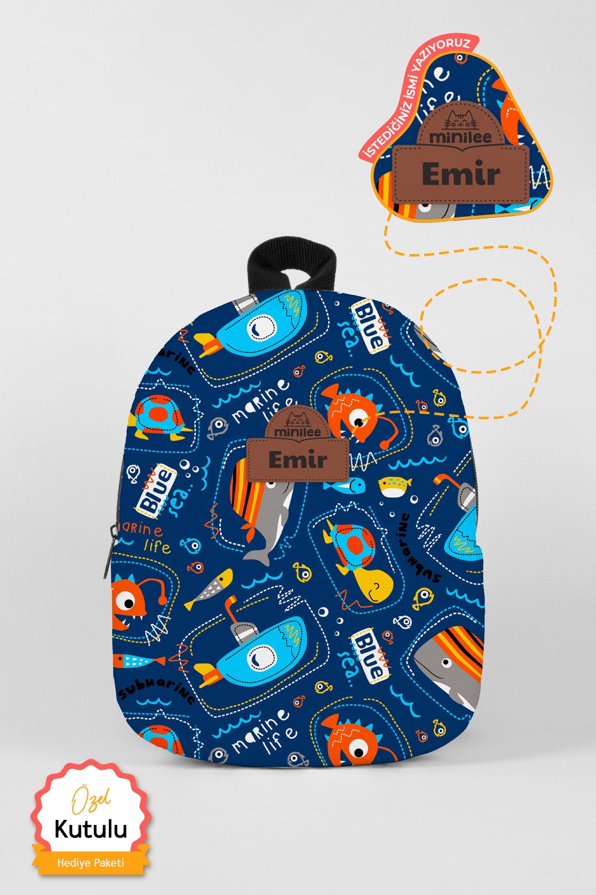 Benutzerdefinierter Name - Unterwasserwelt V2 0-8 Jahre - Kindergarten, Kindergarten Kinderrucksack