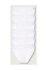 Women's White 6 Pack Bikini Panties ELF568T0635CCM6 - Swordslife