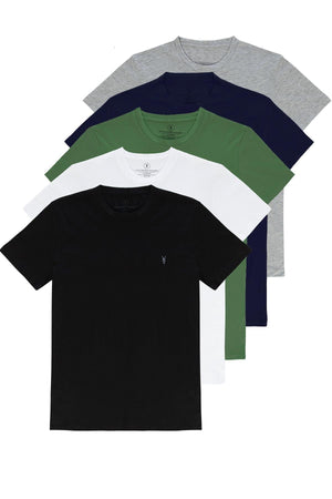 Standardmuster Basic Rundhalsausschnitt Bestickte 5er-Pack Herren-T-Shirts