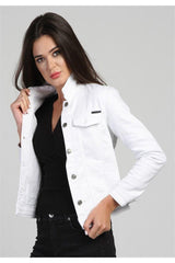 Women's White Style Denim Jacket - Swordslife