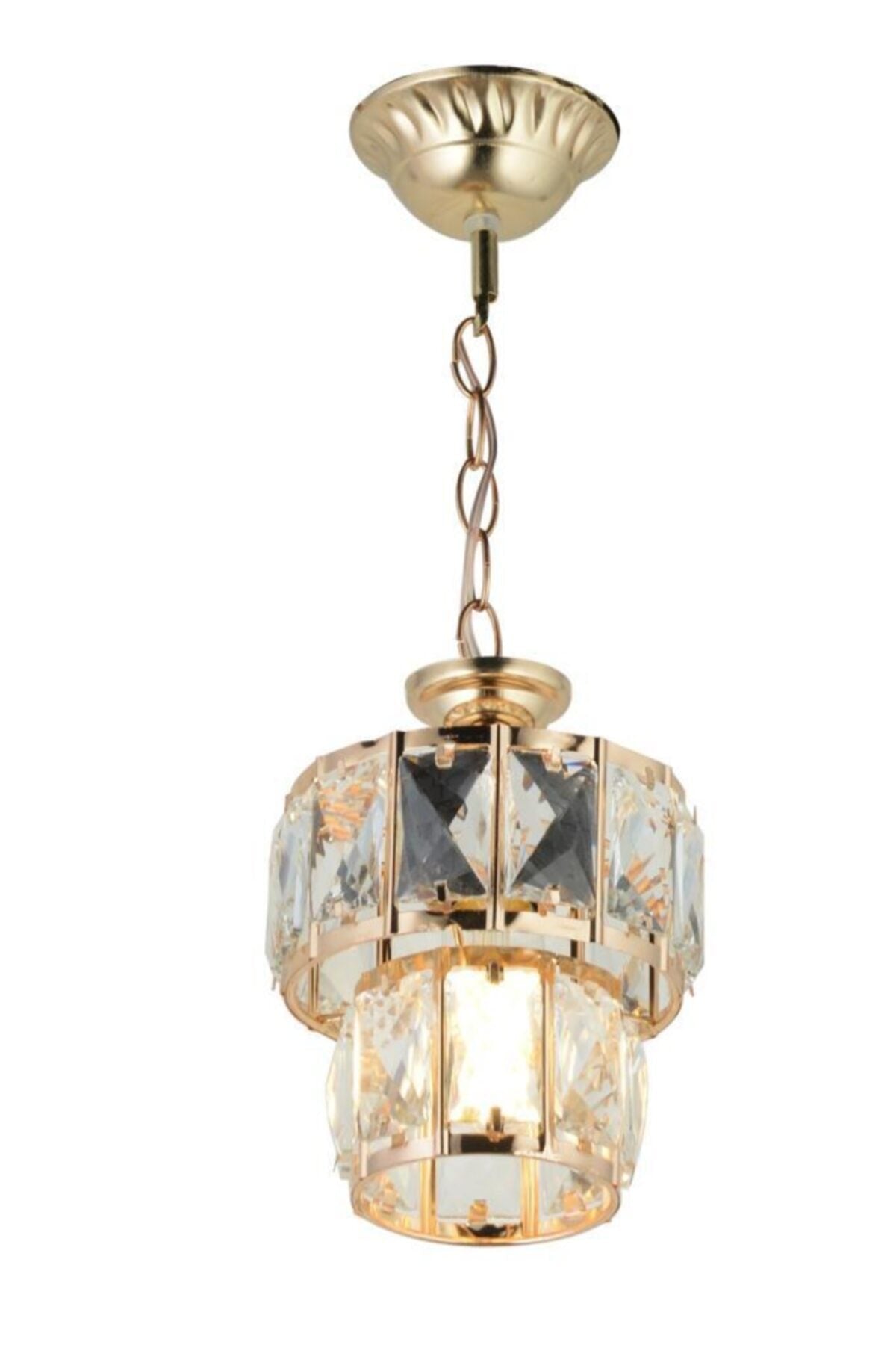 Miraç 2 Tier Gold Chandelier