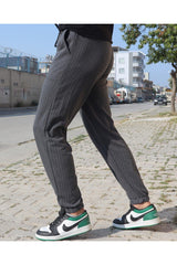 Unisex Striped Elastic Waist and Leg Basic Sweatpants - Swordslife