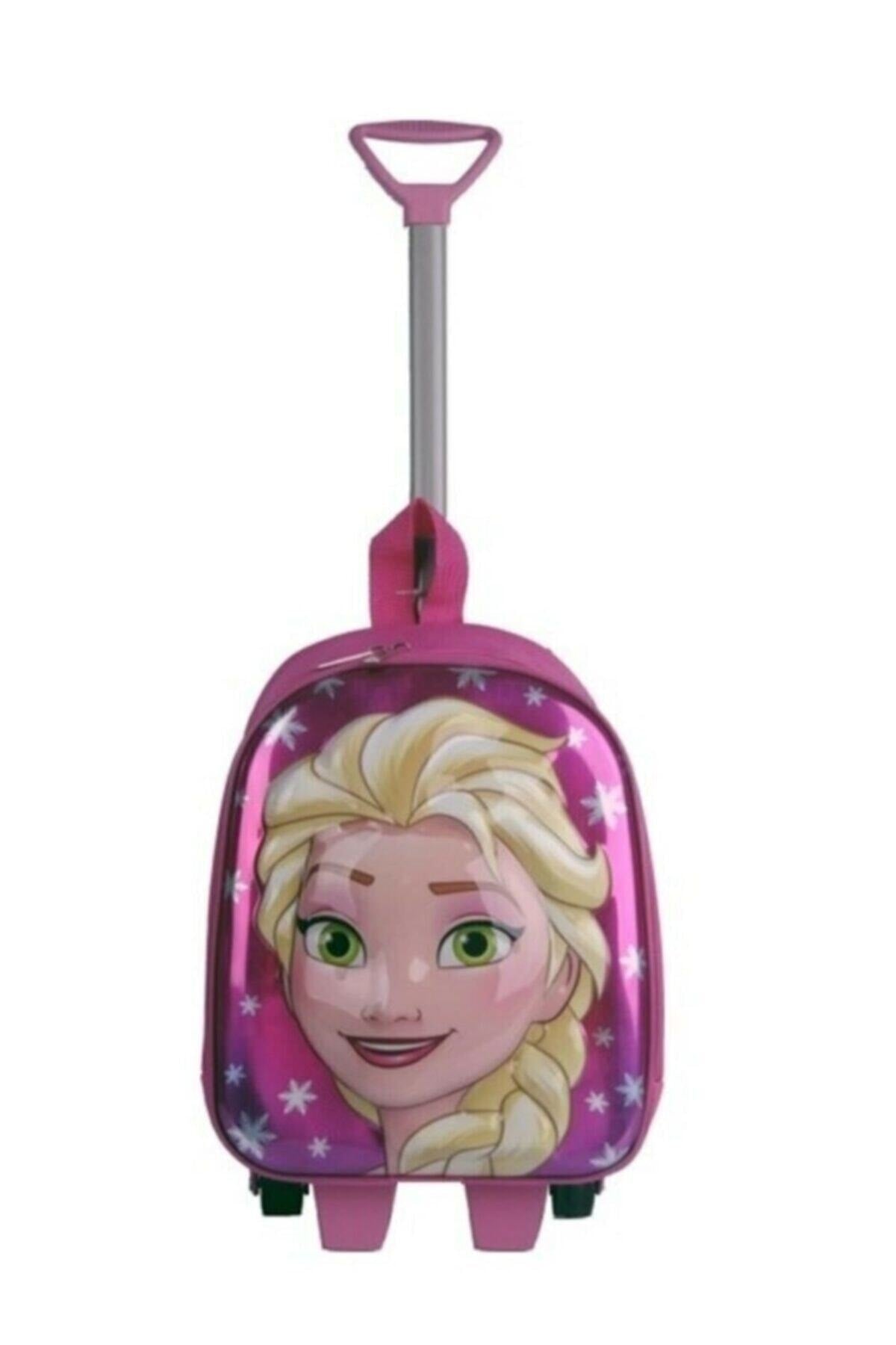 Girl's Pink Squeegee Wheeled Nursery Kindergarten Bag