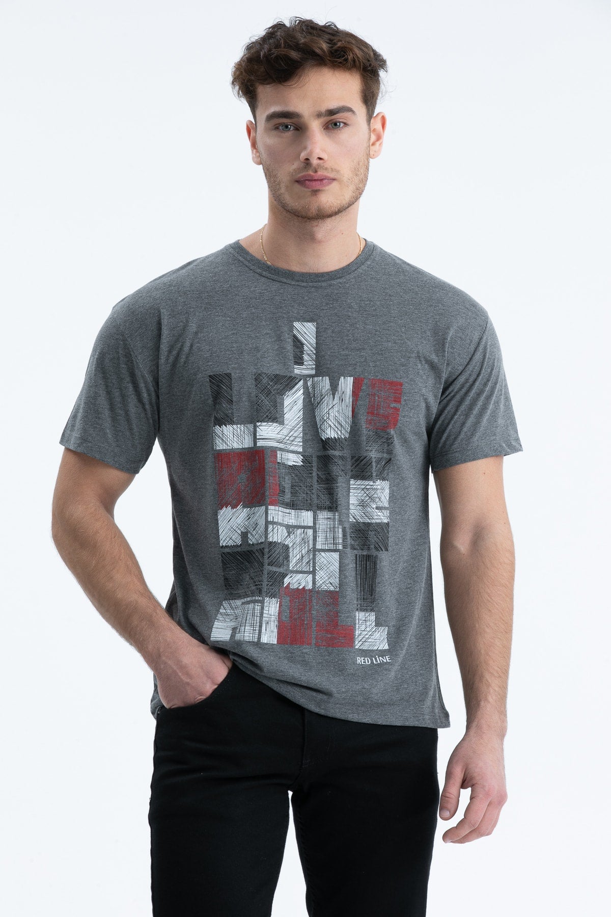 Men's T-Shirt Regular Fit S-4095 Anthracite