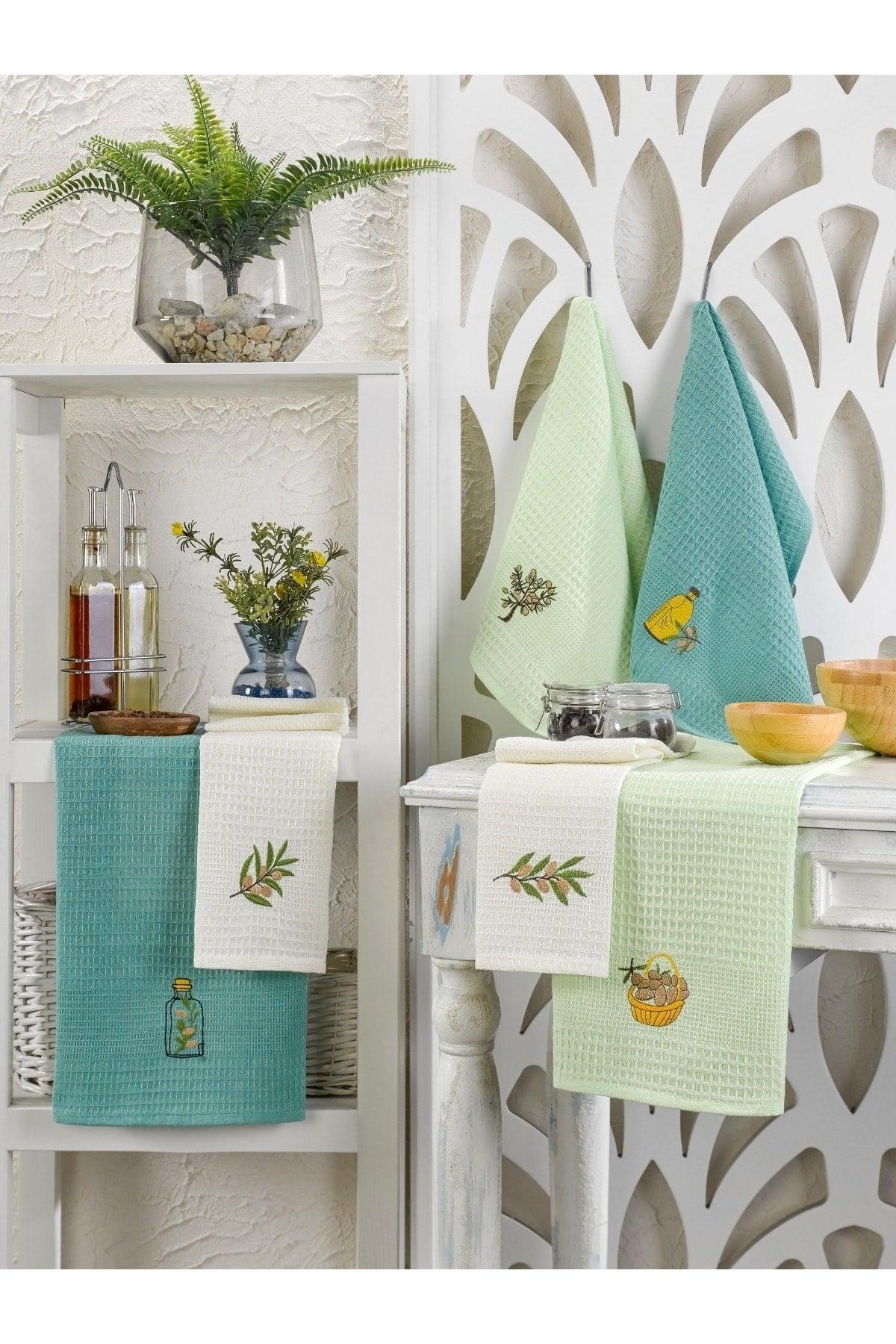 6 Pcs Kitchen Towel Olive Set 40x60 - Swordslife