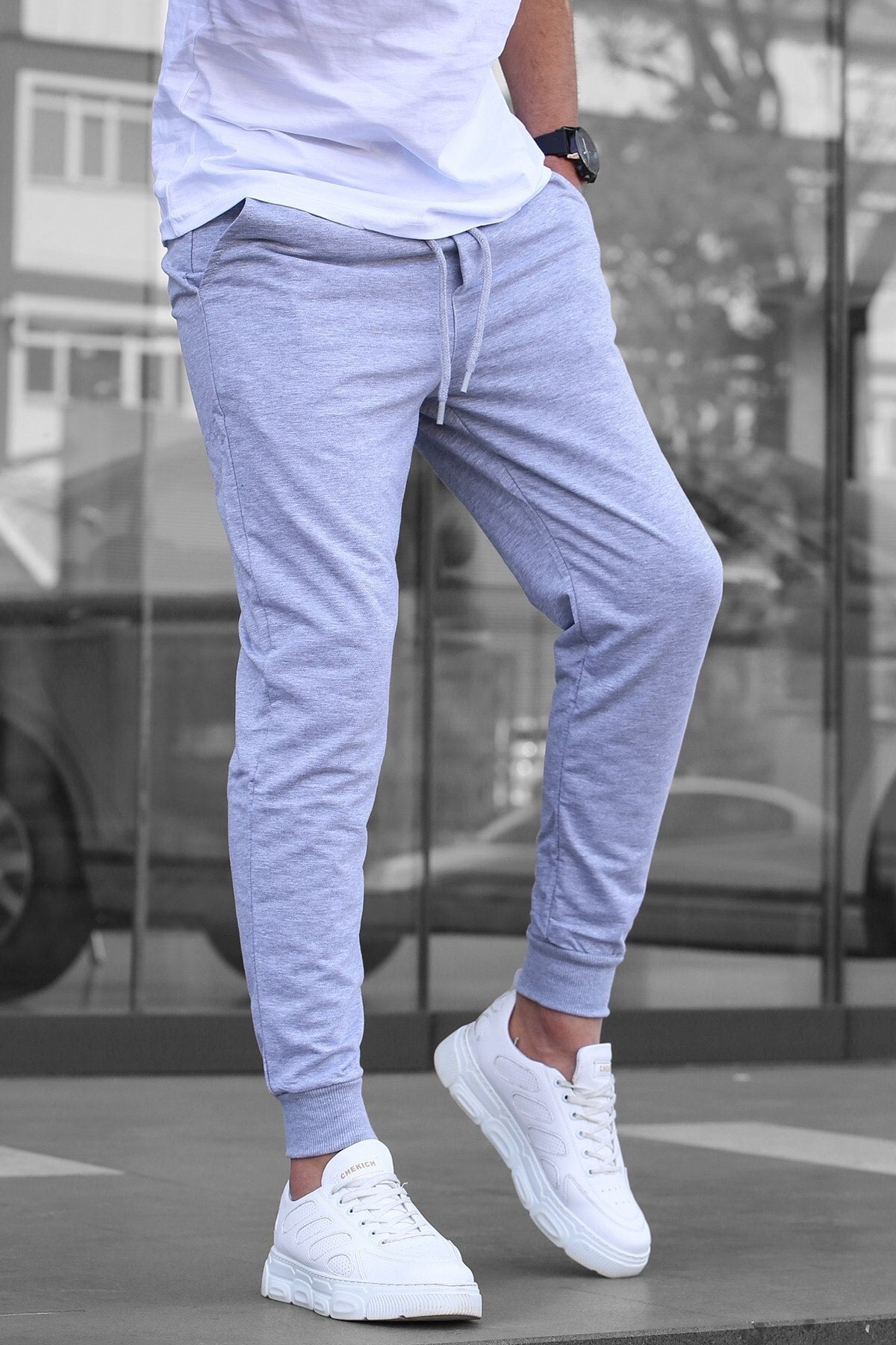 Men's Gray Elasticated Tracksuit 4821