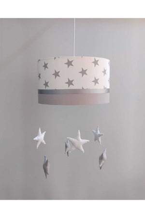 White Gray Star Ornate 35 Diameter Large Size Child Young Baby Room Chandelier Single Pendant Lamp