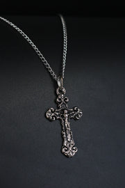 Jesus Cross Silver Color Necklace