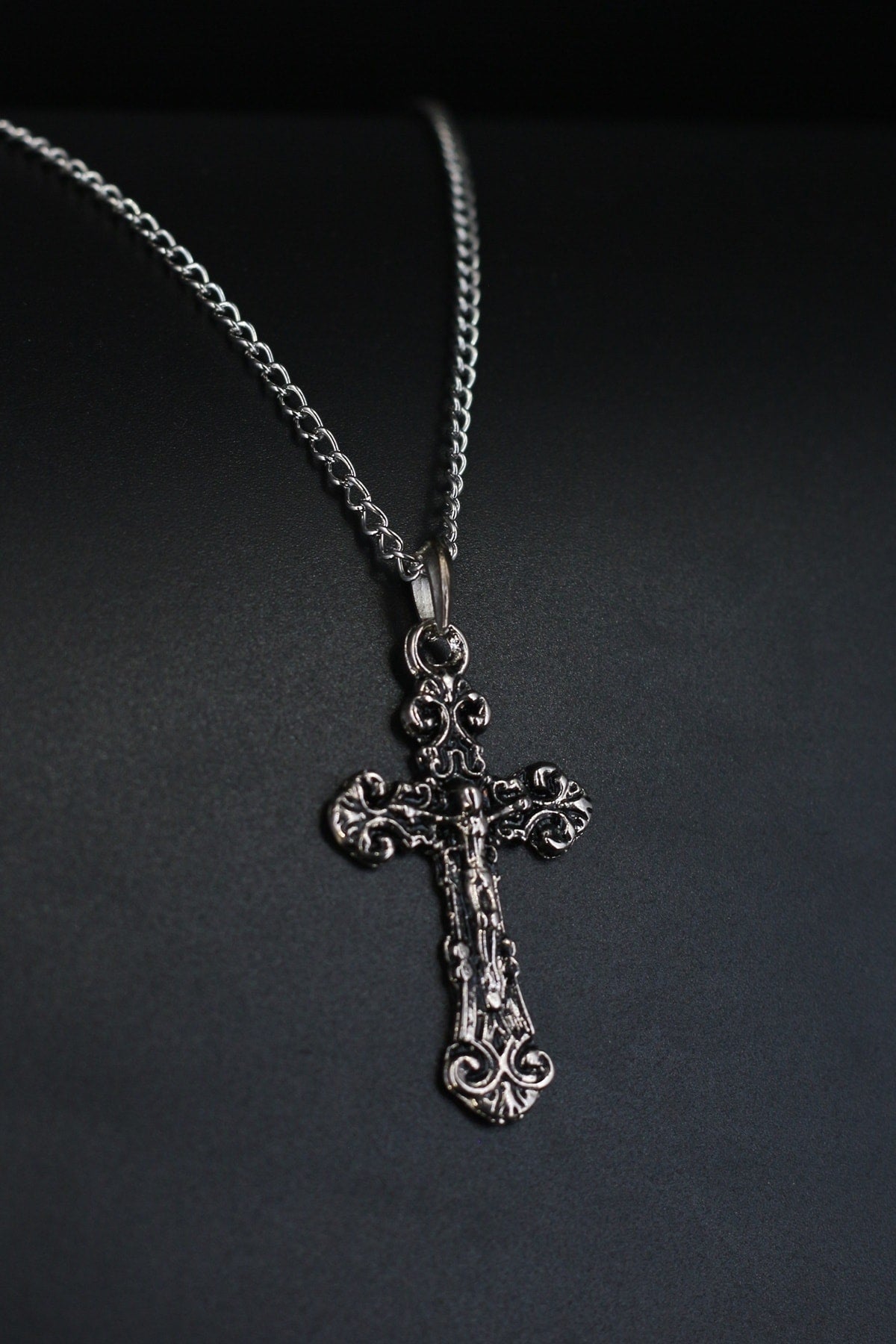 Jesus Cross Silver Color Necklace