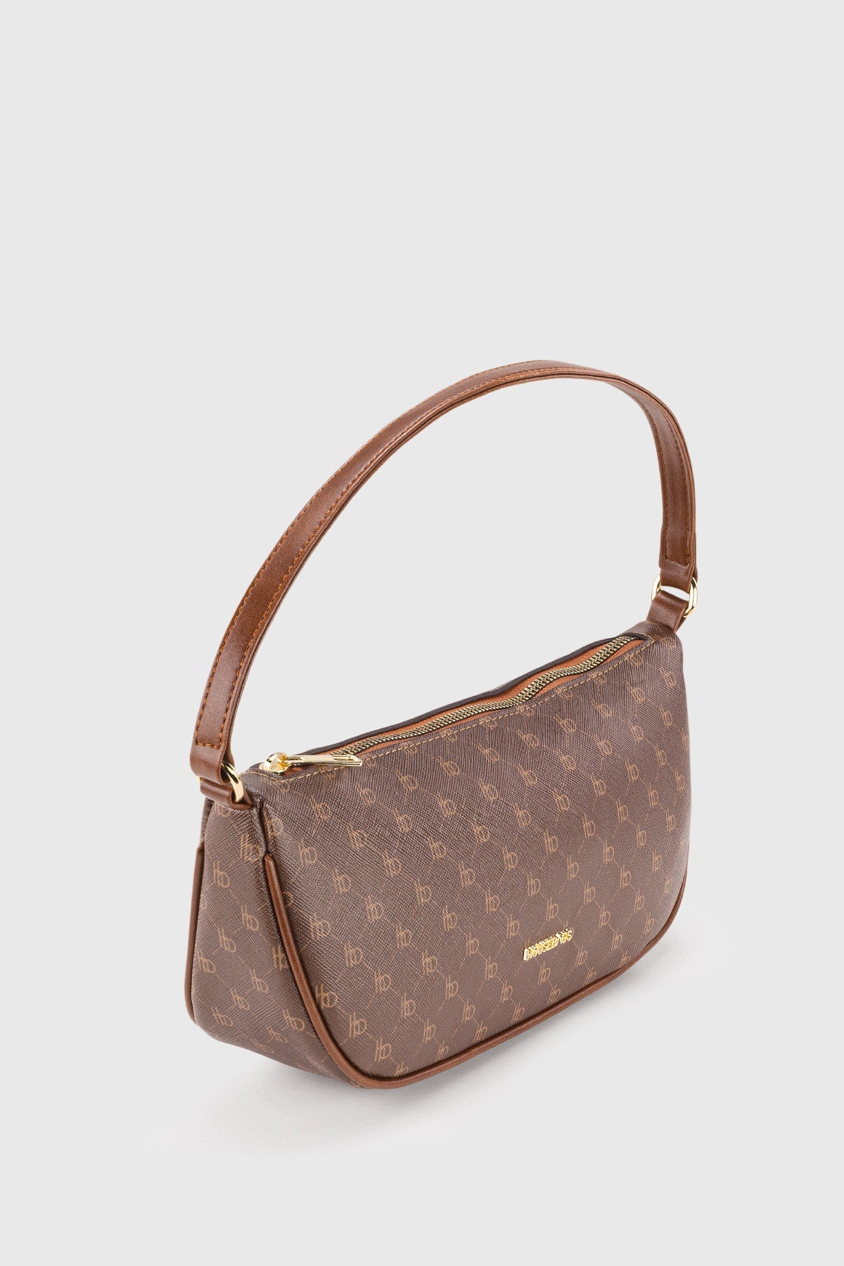 Braune Tasche 231 mit Logomuster für Damen