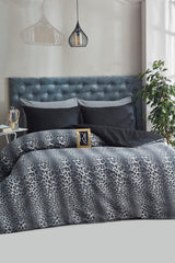 Leopard Black Cotton Single Duvet Cover Set - Swordslife