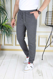 Smoked Black Striped Jogger