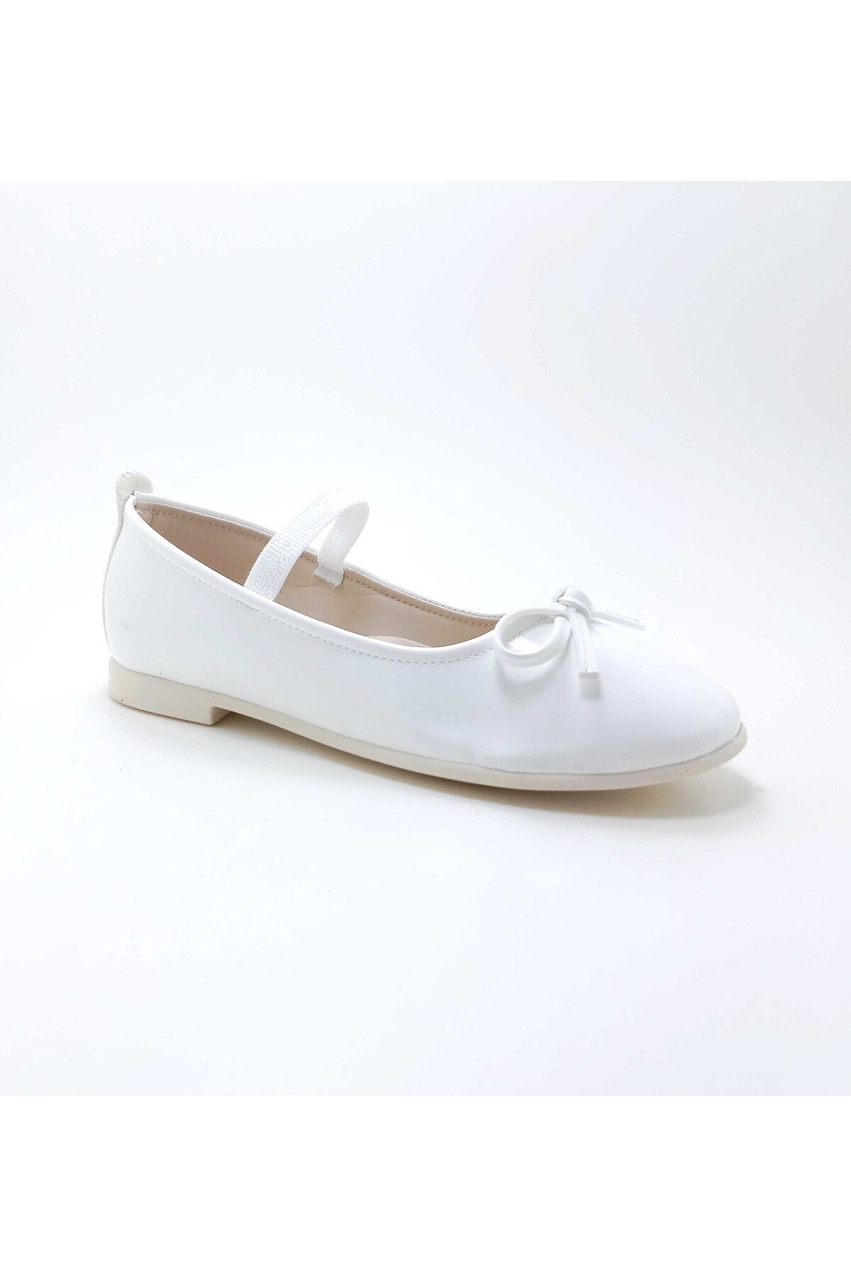 Girl'S Elastic-Bow Detailed Lightweight Flats
