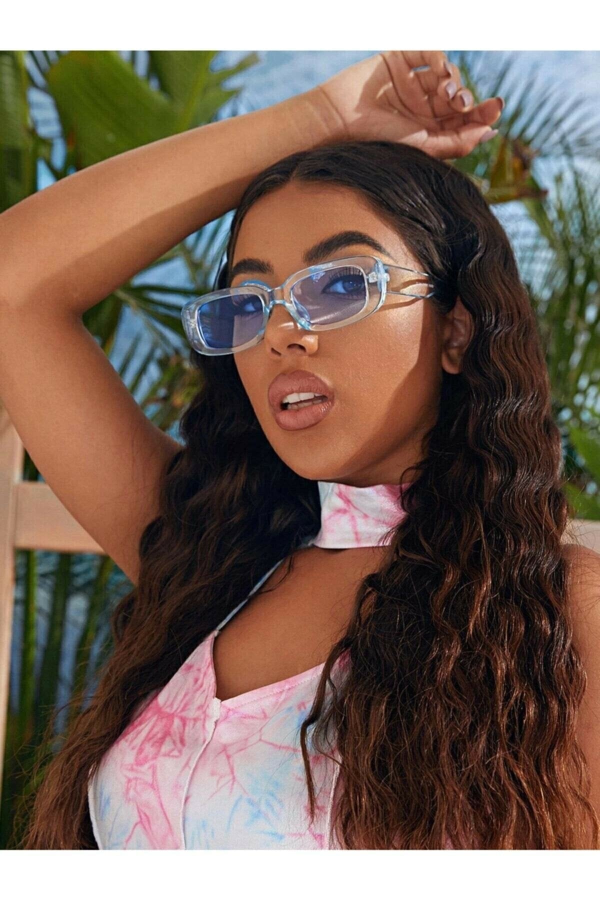 Blue Square Rectangle Vintage-retro Unisex Sunglasses