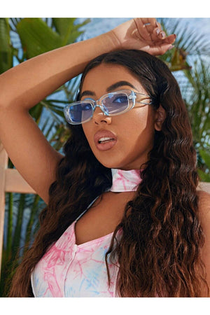 Blue Square Rectangle Vintage-Retro Unisex Sunglasses