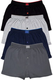 Men'S Gray Combed Cotton Plain Boxer 4-Pack