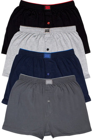 Men'S Gray Combed Cotton Plain Boxer 4-Pack