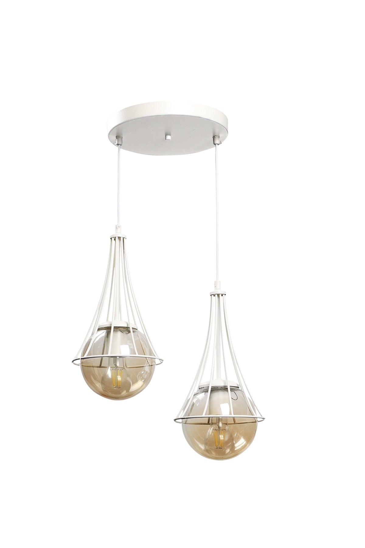 Lapis 2Nd White-Honey Glop Glass Chandelier
