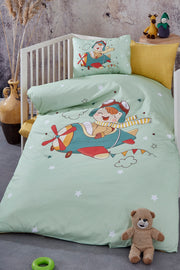 Pilot Digital Printed 3D Cotton Baby Duvet Cover Set