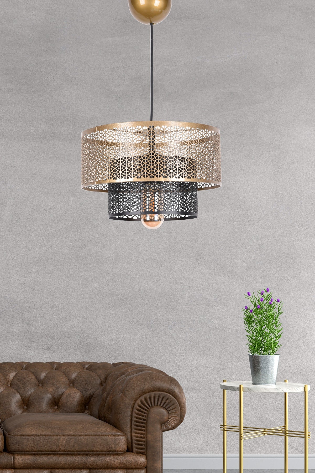 Tamiss Single Pendant Lamp Black Antique Mtla-46