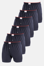 6 Pack Men'S Single Jersey Boxer Navy Blue Cotton