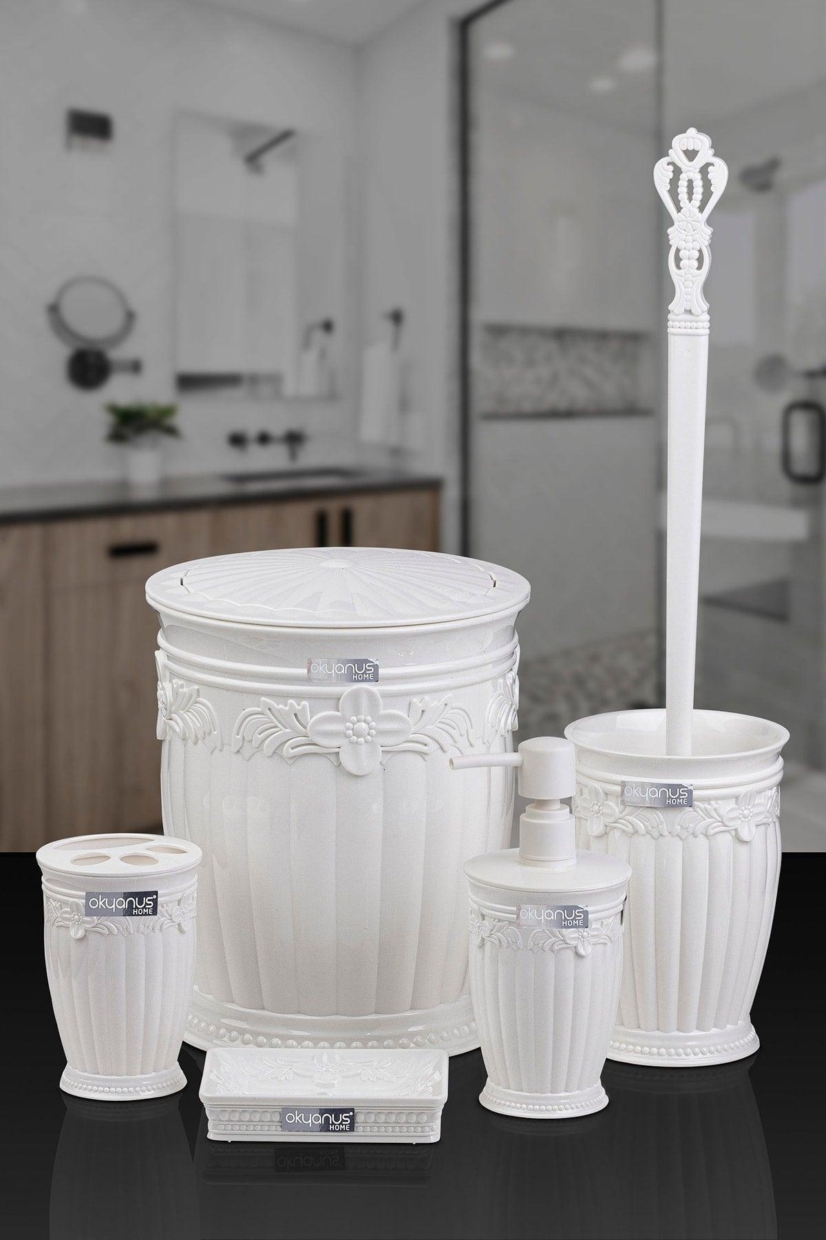 White Sultan Series Bathroom Set of 5 - Swordslife