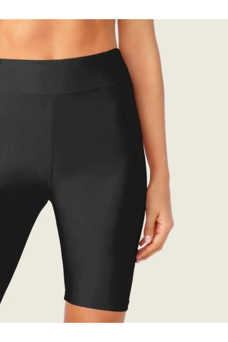 Women's Anthracite High Waist Slimming Fitness Short Disco Biker Shorts Leggings - Swordslife