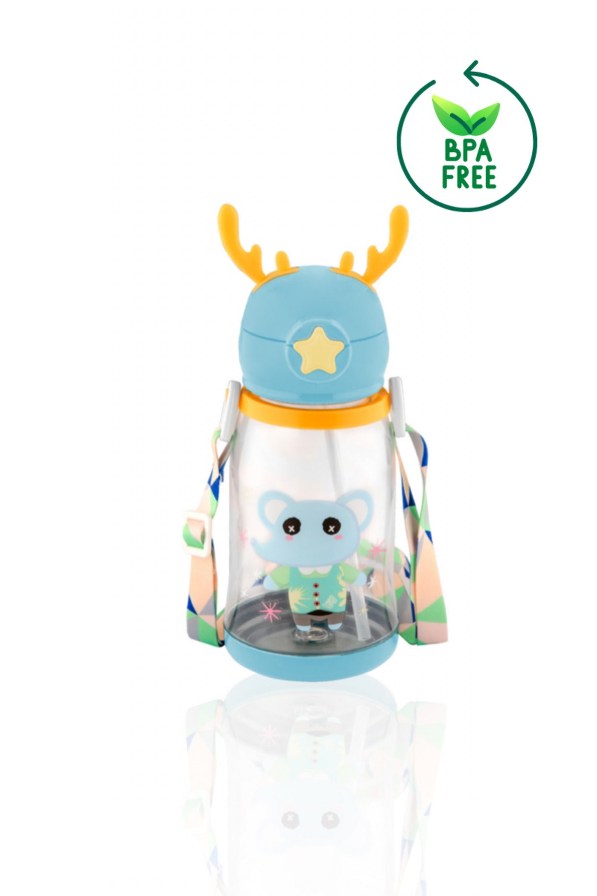 Children'S Drinker 500 Ml Deer Child Drinker Water Flask Bpa Free School Drinker Carrying Suspended Non-Spill