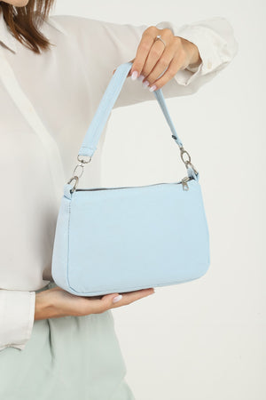 Blue U16 Daily Sport Canvas Fabric Baguette Women'S Hand And Shoulder Bag U:23 E:15 W:7