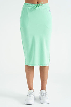 Water Green Side Slit Detailed Pocket Detailed Knee Length Women's Pencil Skirt - 02275 - Swordslife
