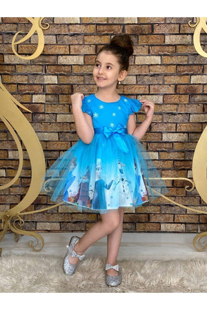 Girl Frozen Elsa Blue Dress