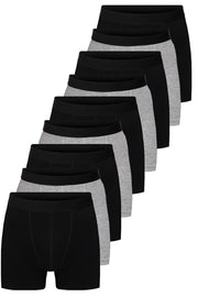 Black Gray Men'S 9 Pack Cotton Boxer