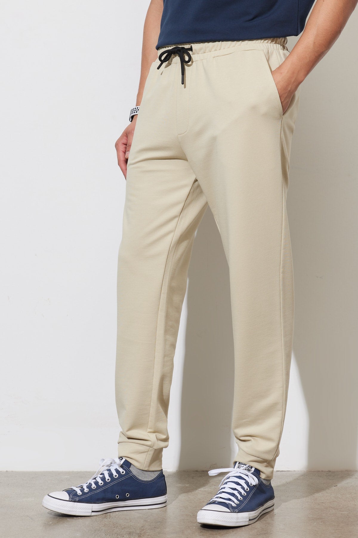 Standard Fit Normal Cut Pocket Bequeme Jogginghose aus Baumwolle